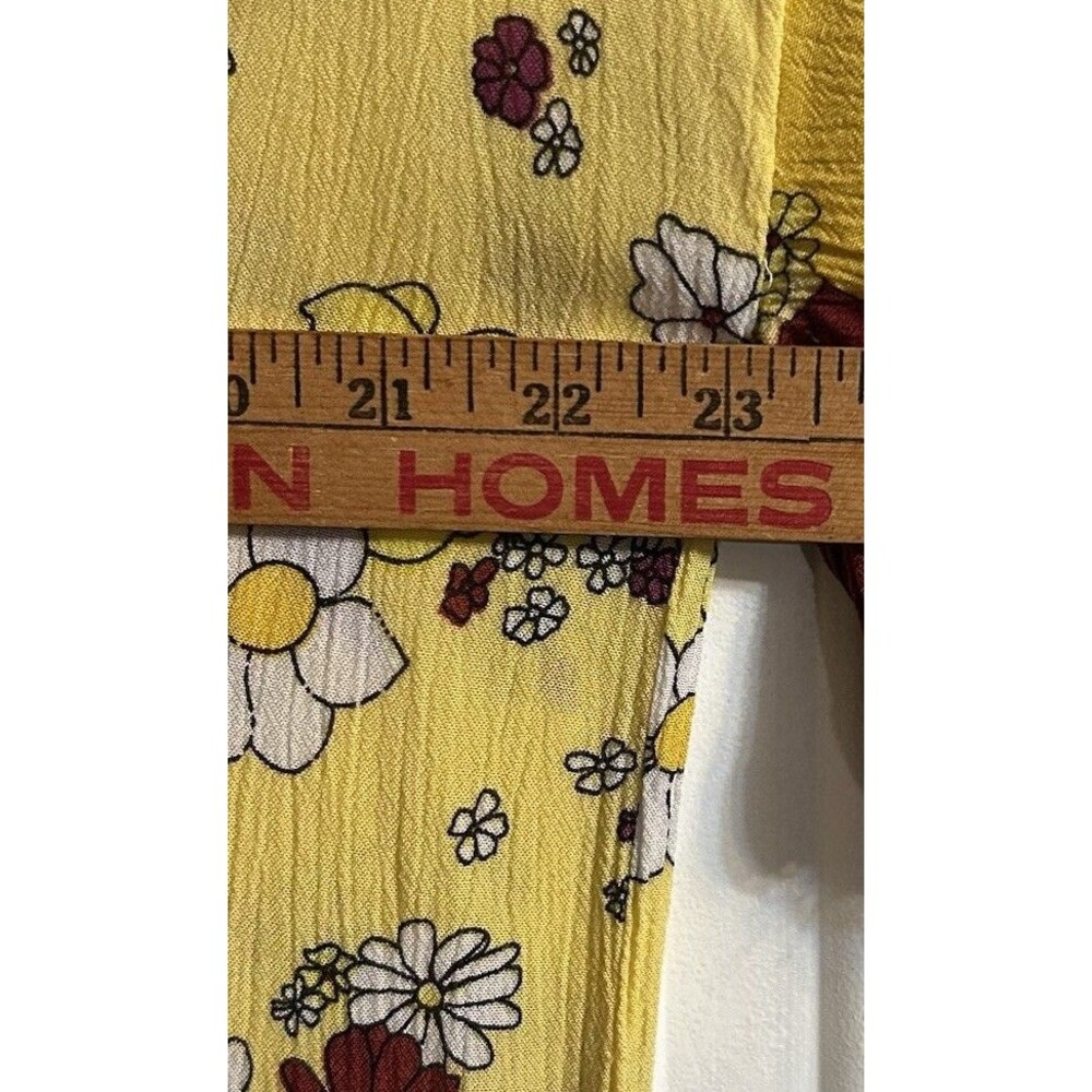 Free People Hidden Hills Maxi Kimono Yellow Floral Boho Hippie One Size - Picture 4 of 7